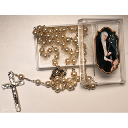 Glass rosary 8 mm with...